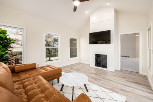 chic meets wainscoting in the new sunroom