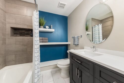 simple elegance in shared bathroom