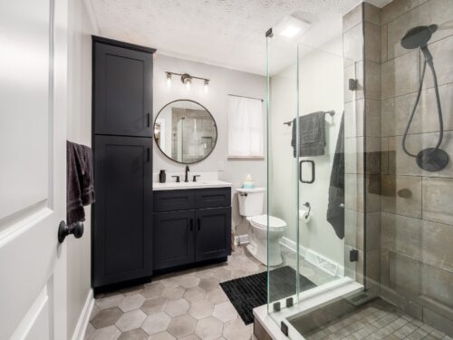 small bathroom with smart layout