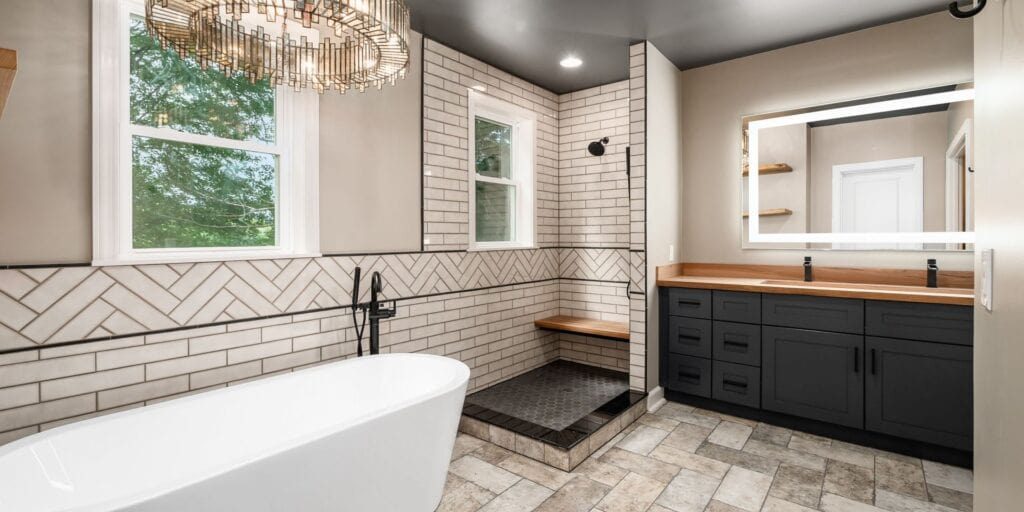 bathroom remodel with tub and shower for exquisite oasis