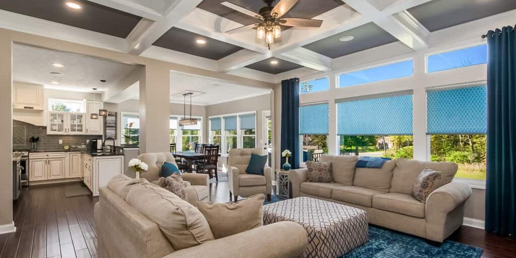 Home Remodel for first floor with coffered ceilings