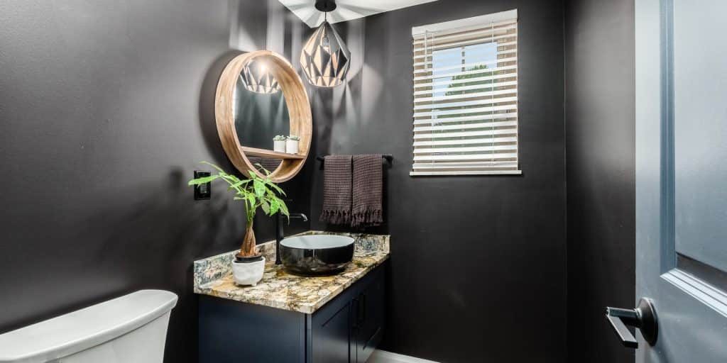 Guest Bathroom Remodel near Dublin makes inviting Powder Room