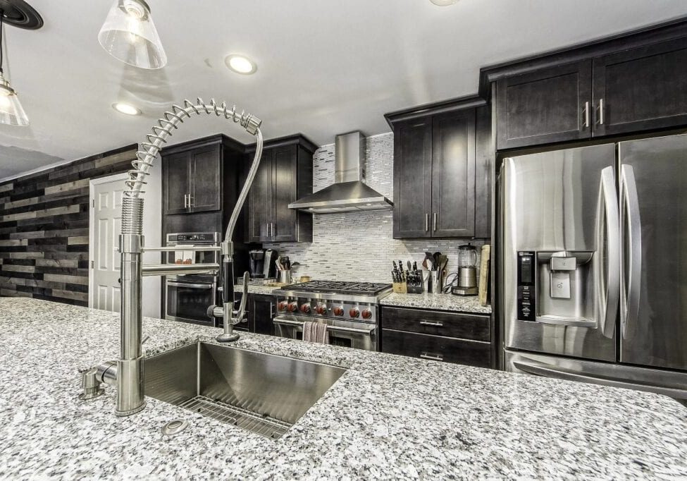 Kitchen Remodel with mixed patterns island